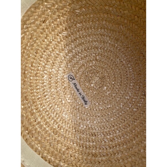 Vintage Straw Sun Hat Made in Italy Mint Condition Natural Nautical Maritime main image 4